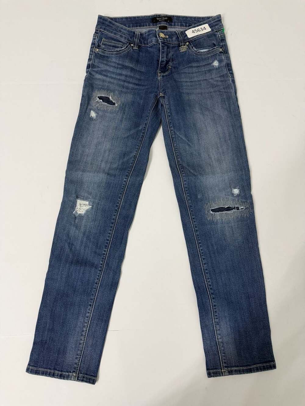 White House Black Market Petites Straight Crop Distressed Jeans Size 0P